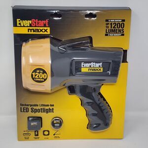 EverStart Maxx LED Spotlight Black 1200 Lumen Rechargeable Ultra Bright Durable